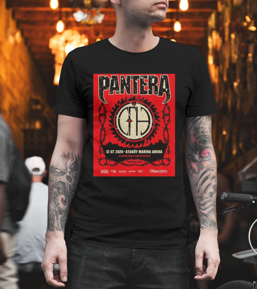 Pantera Istanbul 2026 Ataköy Marina Arena July 12 Concert Event T-Shirt
