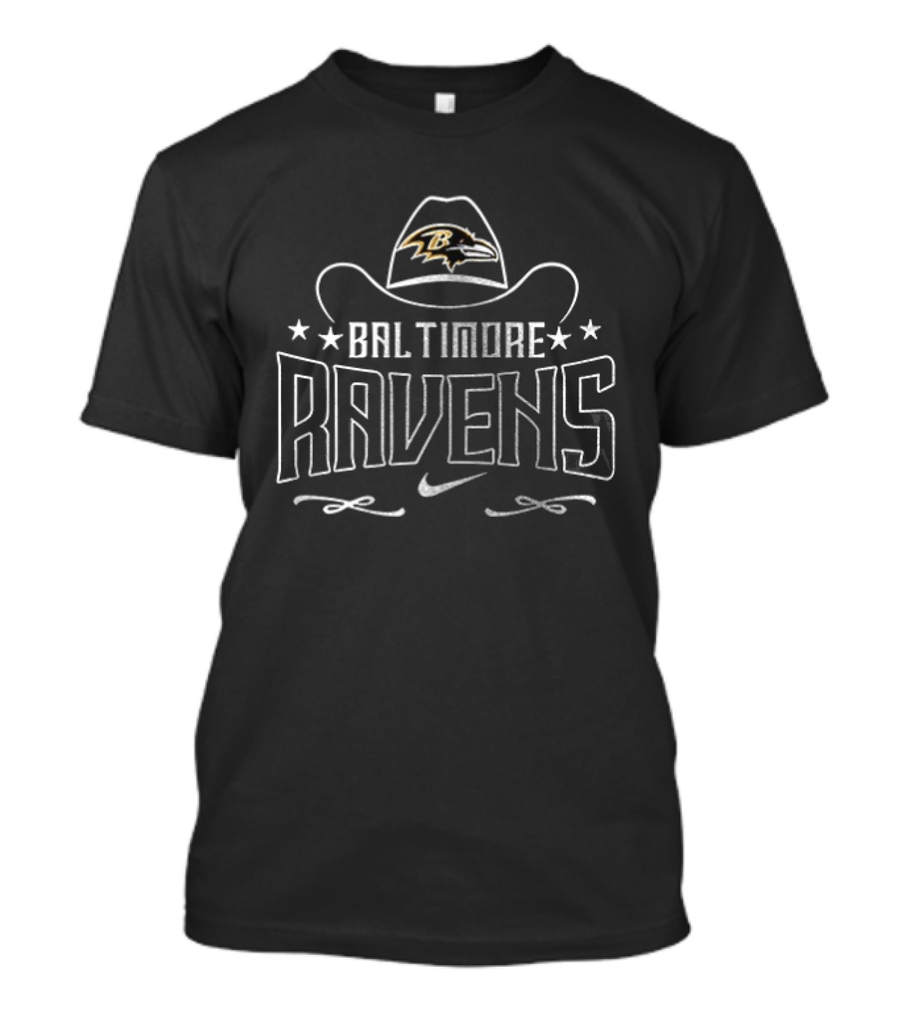 Baltimore Ravens Cowboy Hat With Logo And George Strait T-Shirt