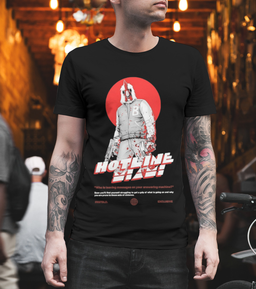 Hotline Miami Jacket Character with Dual Pistols Red T-Shirt