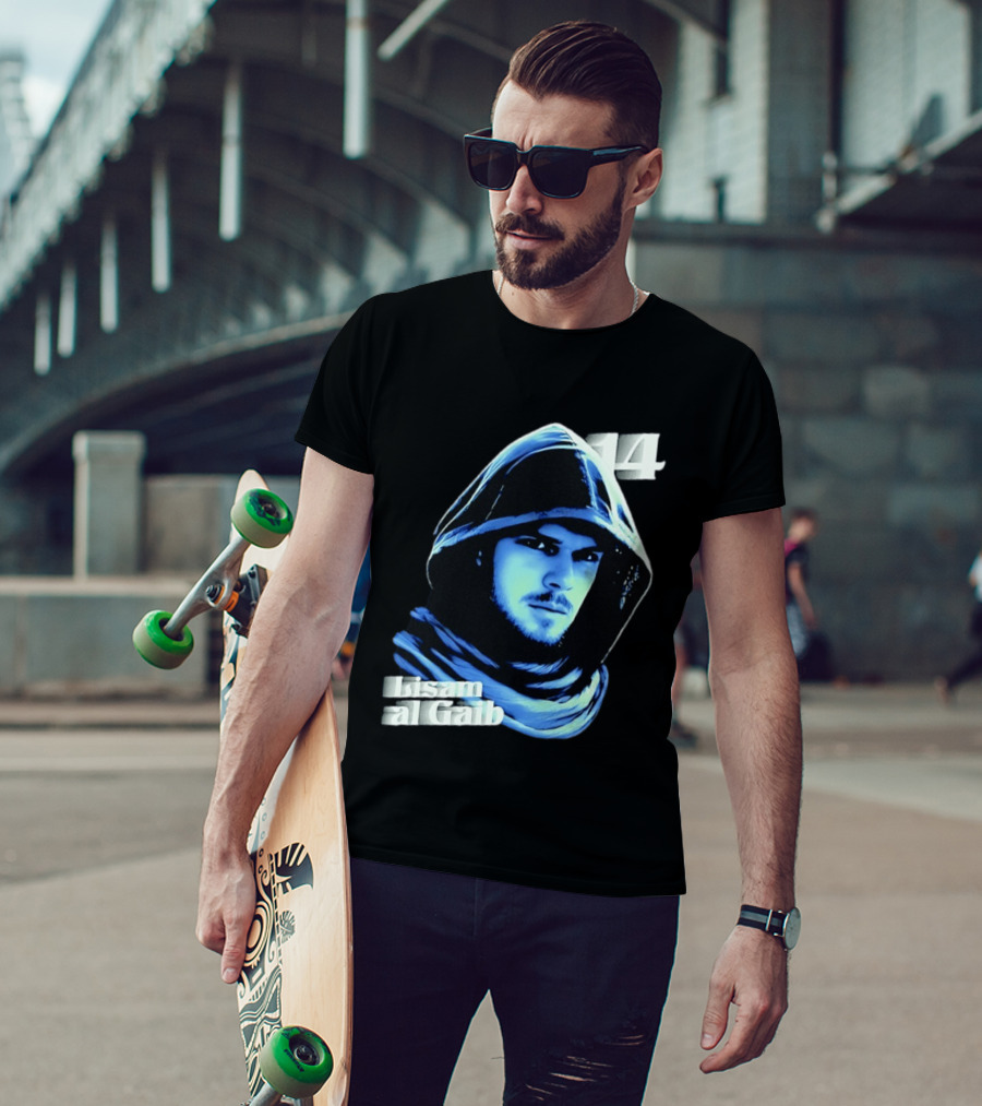 Lisam Al Gaib 14 Hooded Figure Mysterious Blue Aura T-Shirt