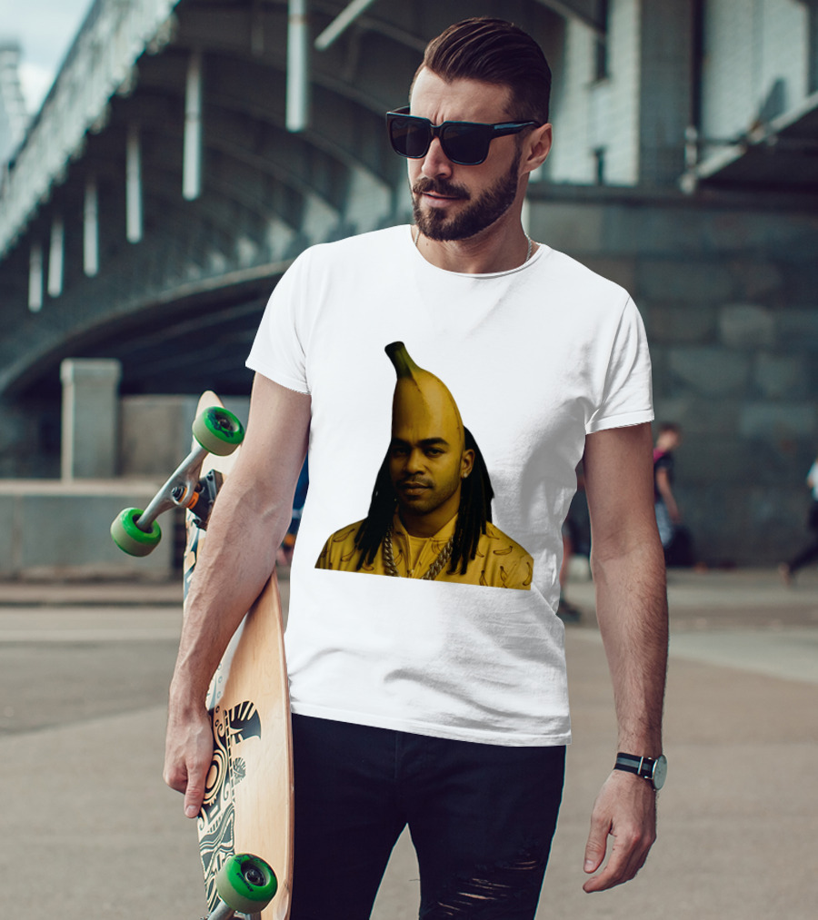 Banana Santana Face Head Banana Man With Dreadlocks And Chain T-Shirt