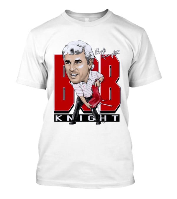 Bob Knight Chair Throw Caricature Signature Red Chair T-Shirt