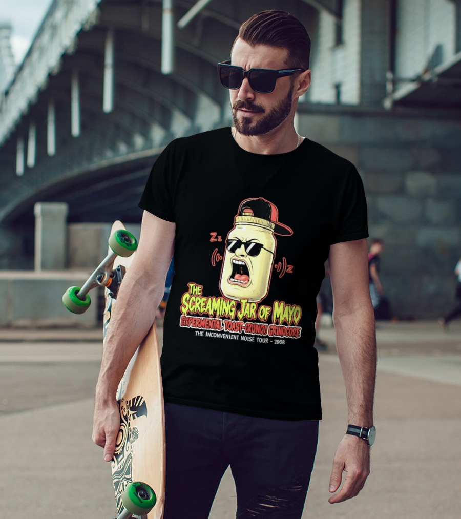 The Screaming Jar Of Mayo Experimental Toast Crunch Grindcore The Inconvenient Noise Tour 2008 T-Shirt