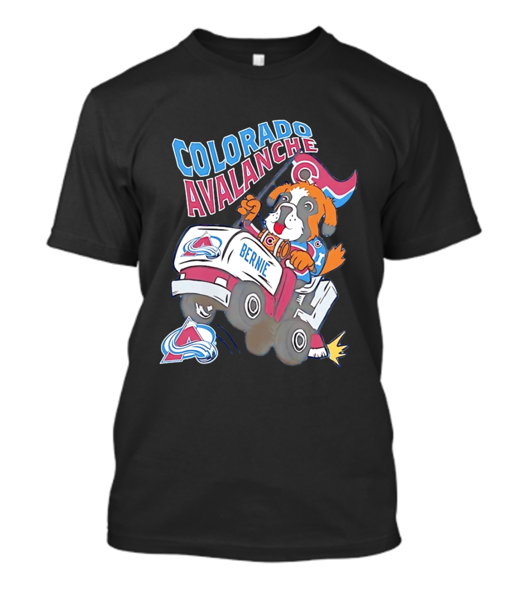Colorado Avalanche Bernie Mascot Dog With Hockey Zamboni T-Shirt