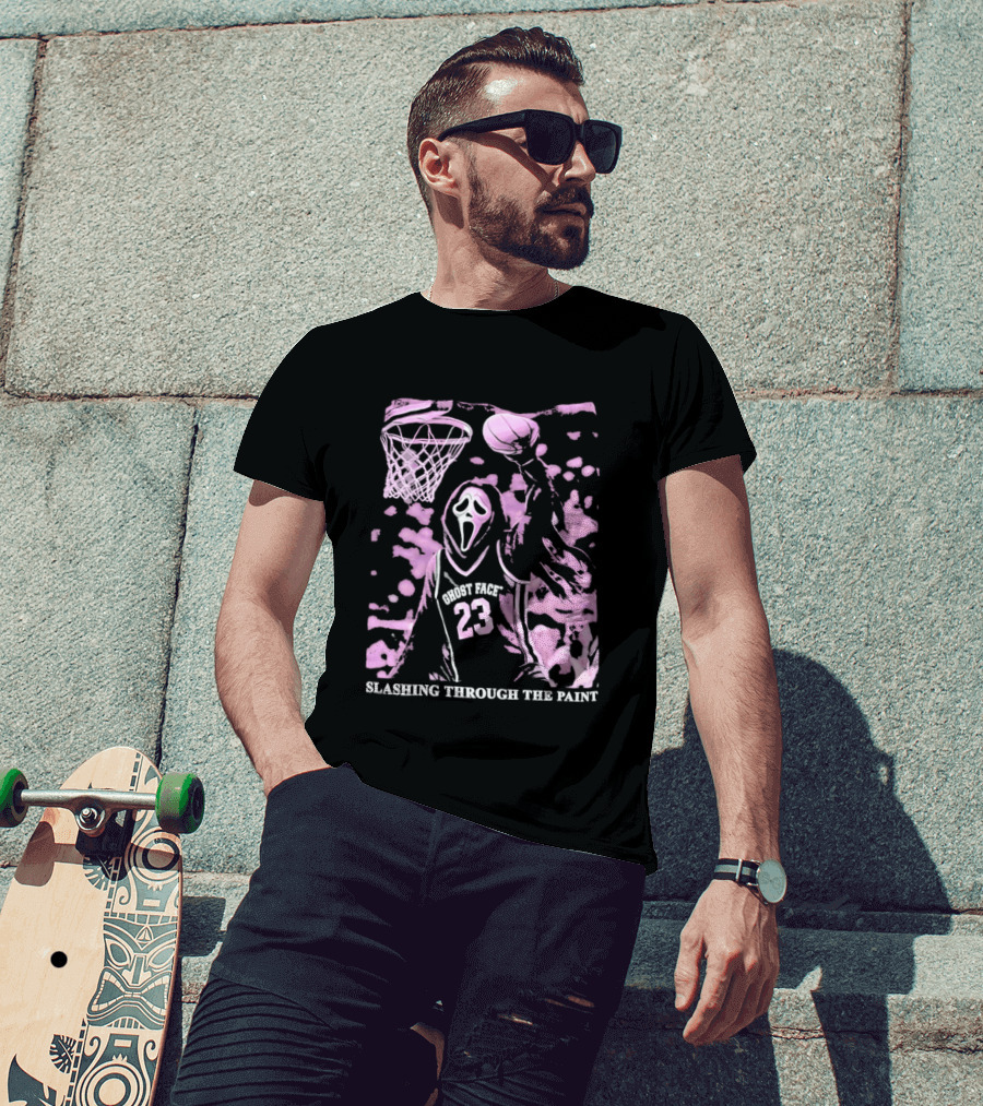 Ghost Face 23 Dunking Basketball Slashing Through The Paint T-Shirt