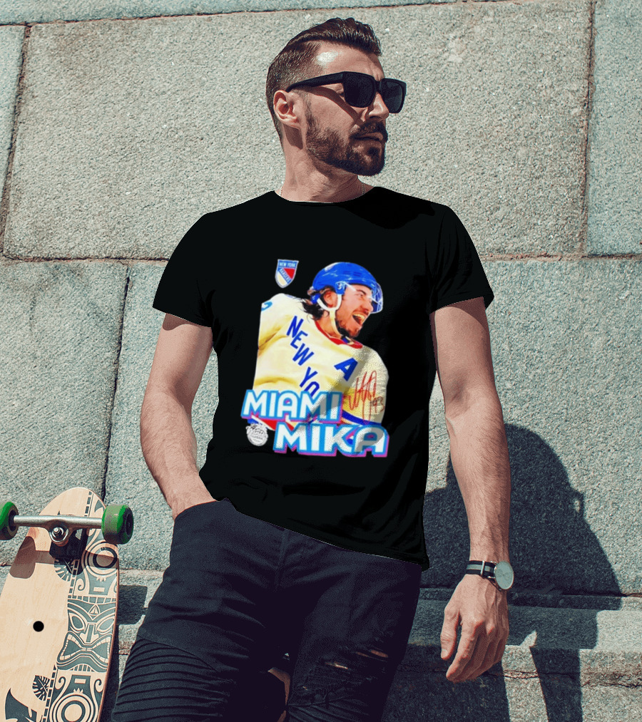 New York Rangers Mika Zibanejad Miami Mika 93 T-Shirt