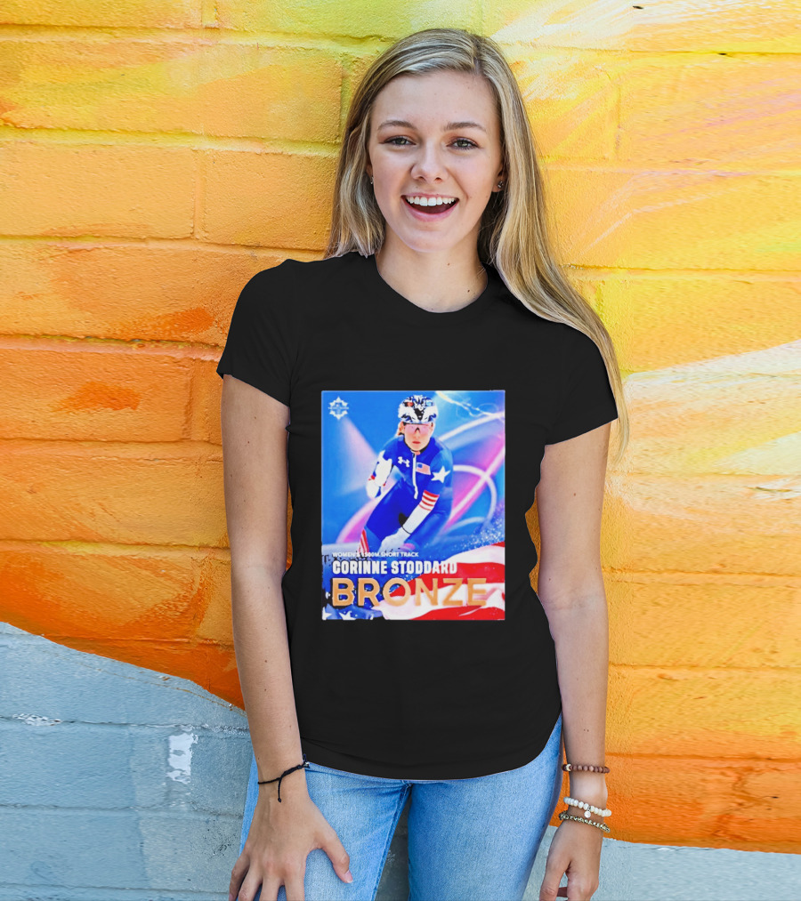 Womens 1500m Short Track Corinne Stoddard Bronze Milan Cortina 2026 T-Shirt