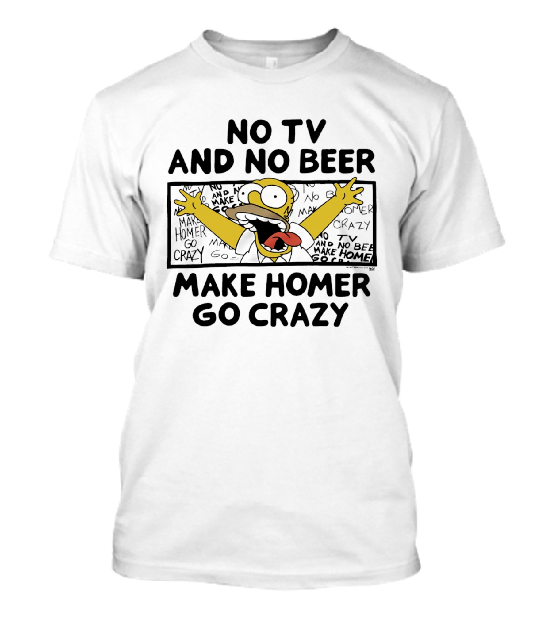 No TV And No Beer Makes Homer Go Crazy The Simpsons Hilarious Scene T-Shirt