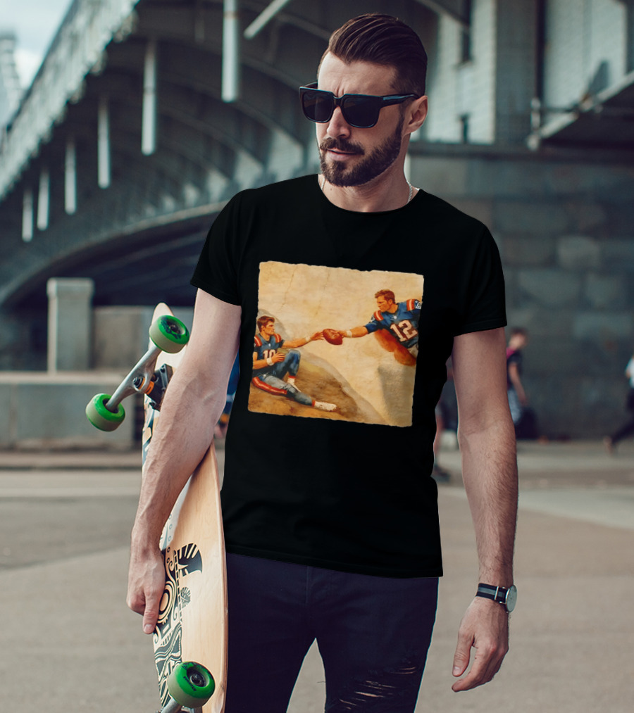 New England Patriots Tom Brady Drake Maye Meme Football T-Shirt