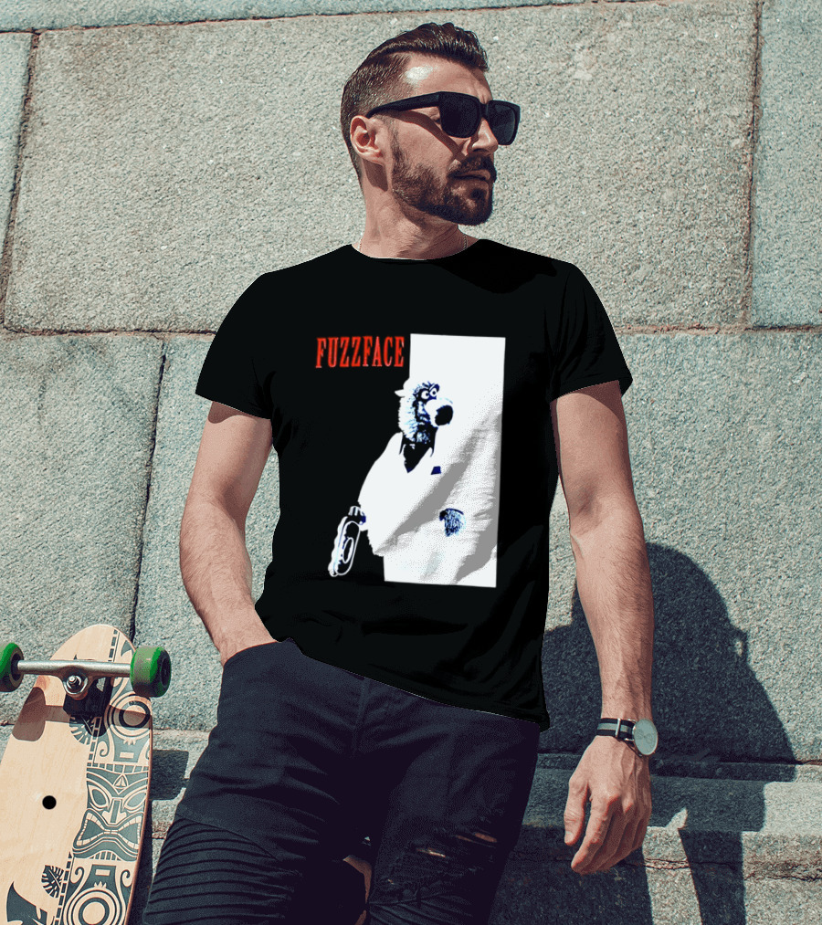 Fuzz Face Muppet Holding Hair Dryer T-Shirt