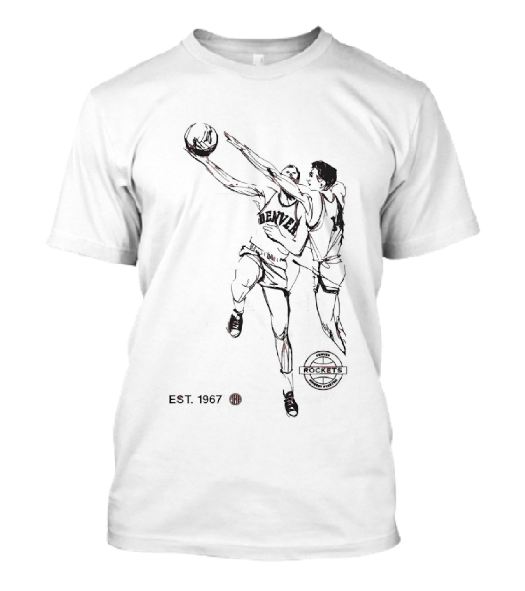 Denver Rockets Players American Basketball Association Est 1967 Vintage Team Spirit T-Shirt