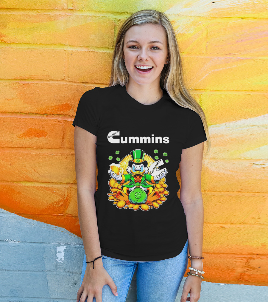Cummins Scrooge McDuck St Patricks Day Coins And Beer Celebration T-Shirt