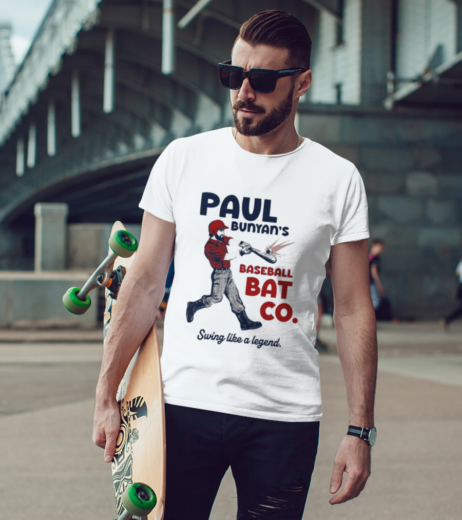 Paul Bunyan's Baseball Bat Co Swing Like A Legend T-Shirt
