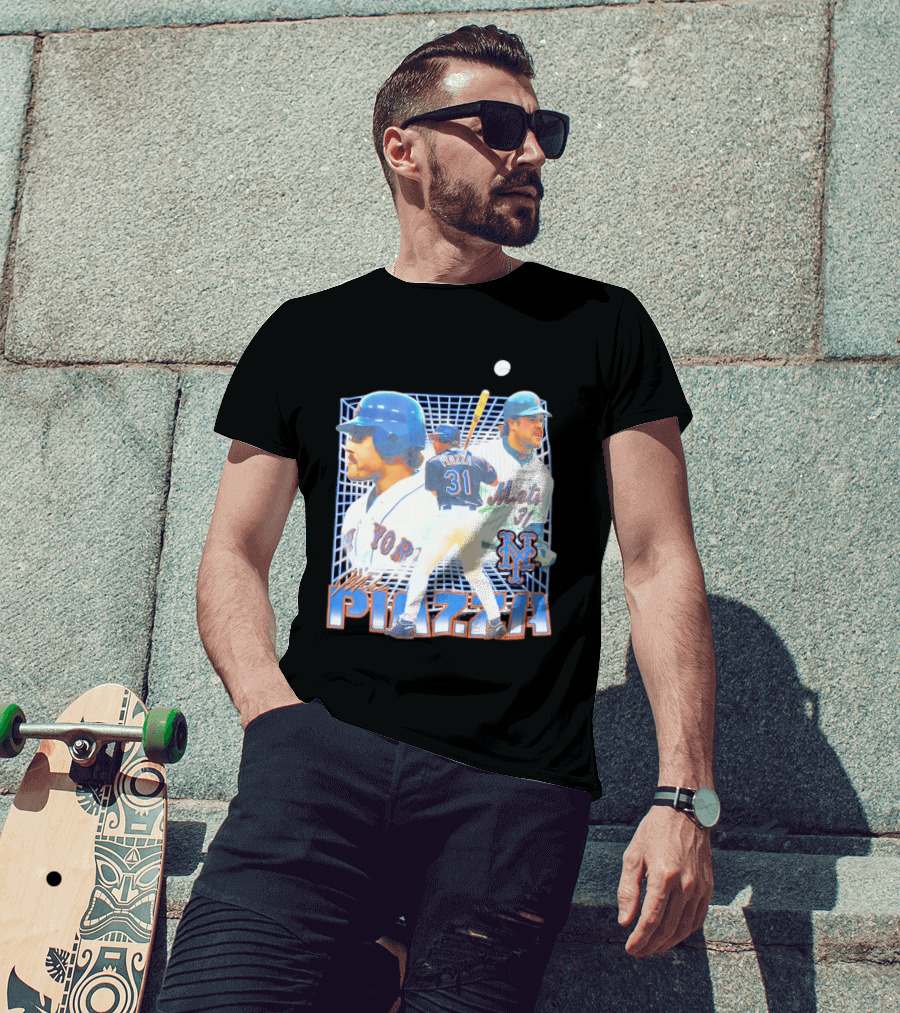 Mike Piazza New York Mets Black Legendary Piazza 31 Mets 31 T-Shirt