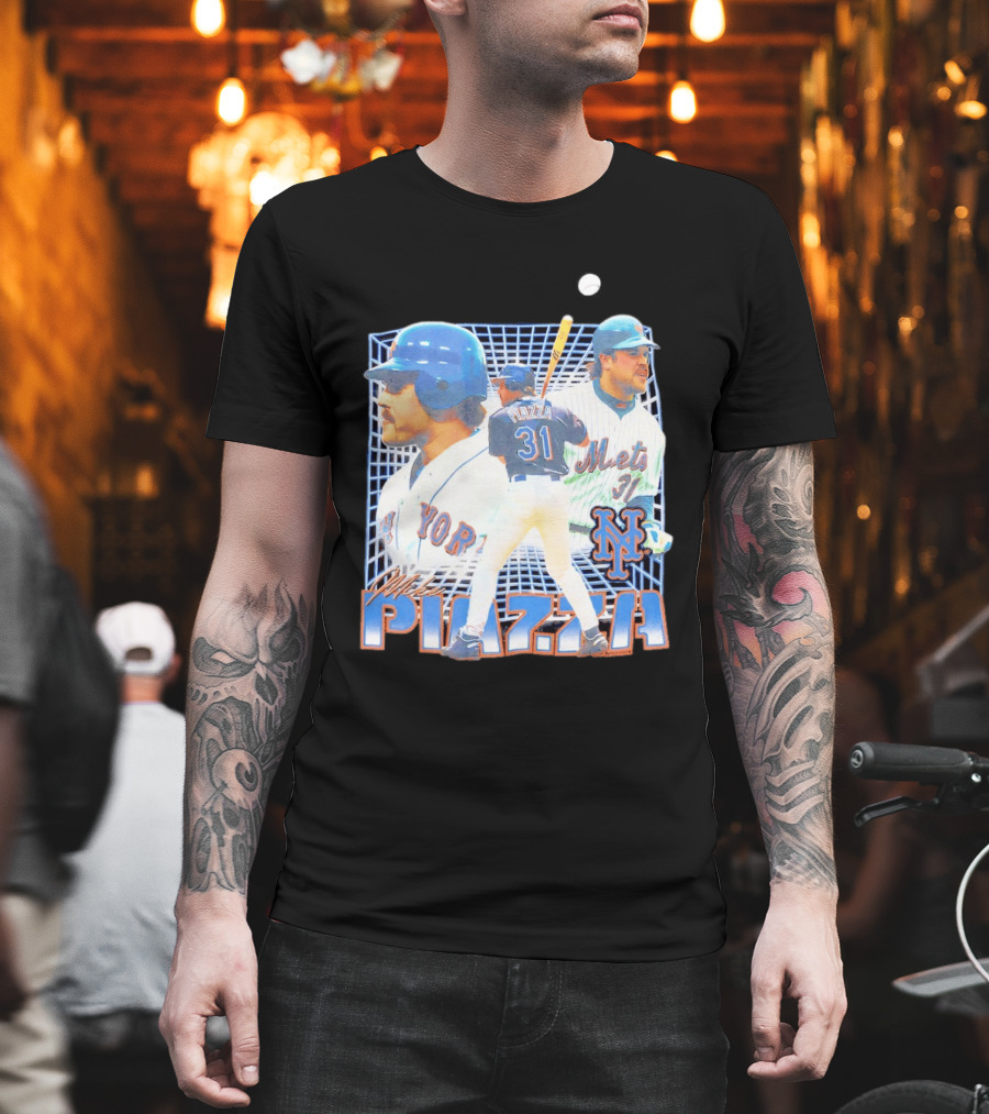 Mike Piazza New York Mets Black Legendary Piazza 31 Mets 31 T-Shirt