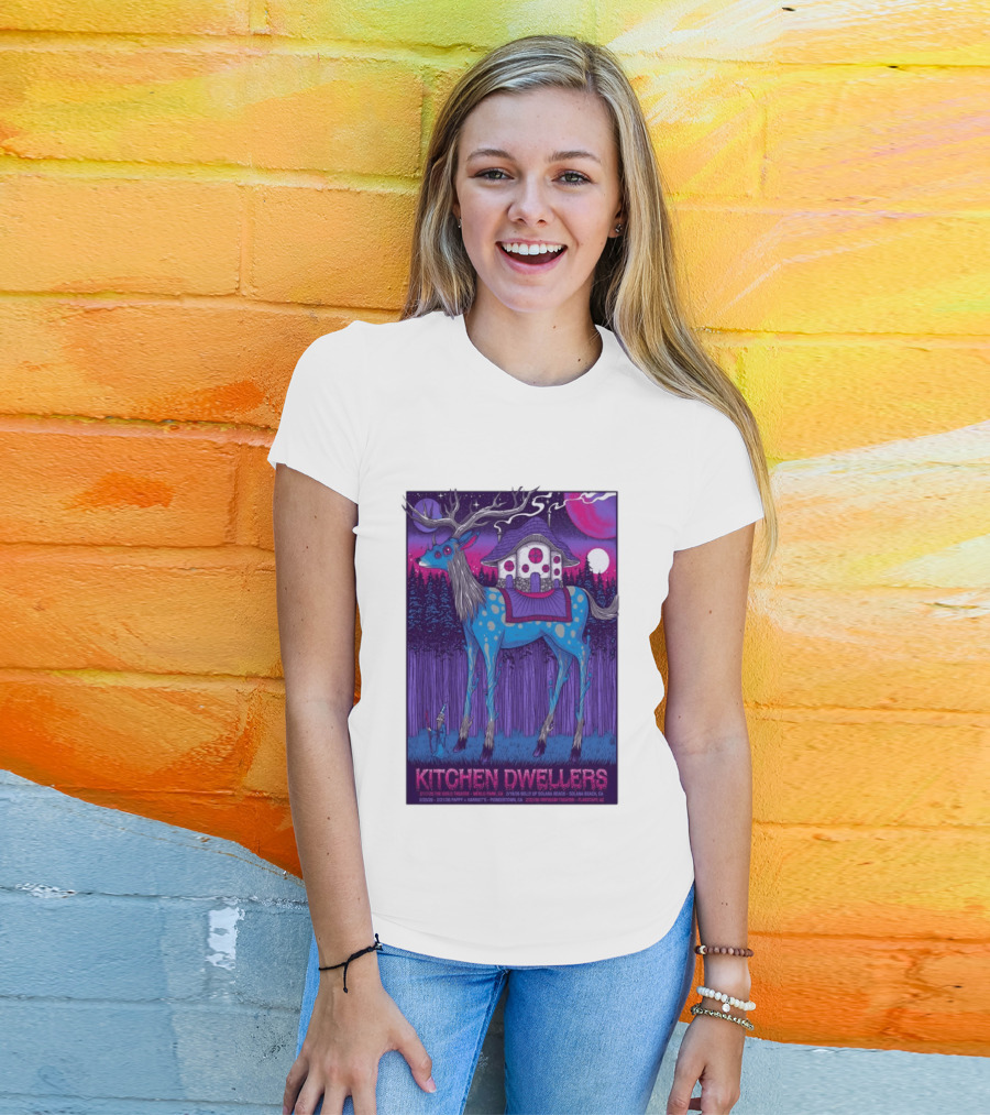 Kitchen Dwellers California Tour February 2026 Mystic Deer T-Shirt