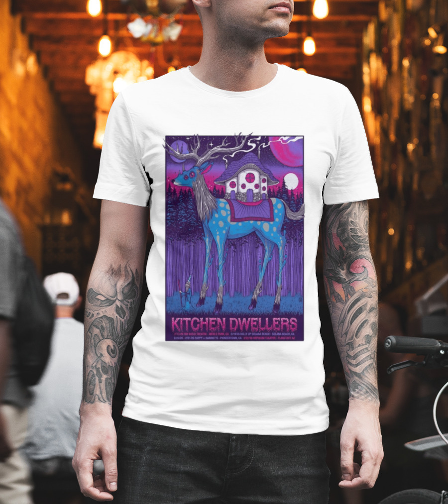 Kitchen Dwellers California Tour February 2026 Mystic Deer T-Shirt