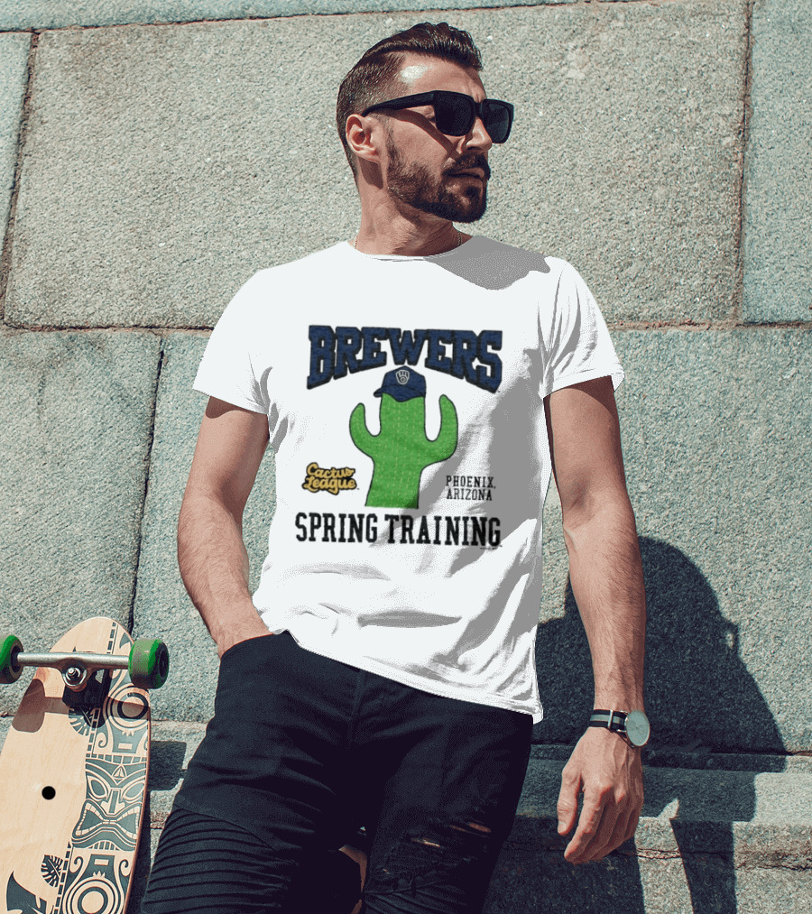 Milwaukee Brewers Cactus League Spring Training Phoenix Arizona Cactus Hat T-Shirt
