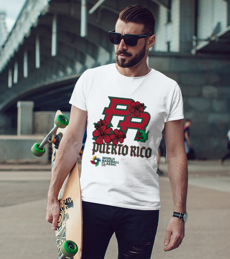 Puerto Rico 2026 World Baseball Classic Hibiscus Coqui T-Shirt