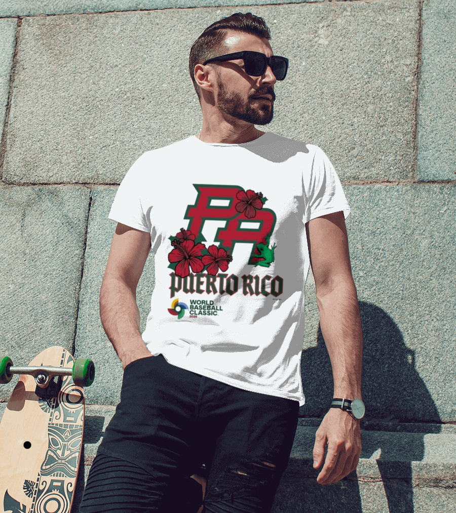 Puerto Rico 2026 World Baseball Classic Hibiscus Coqui T-Shirt