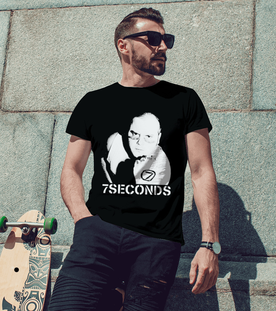 7 Seconds Society SBG White Text Fighter Pose T-Shirt