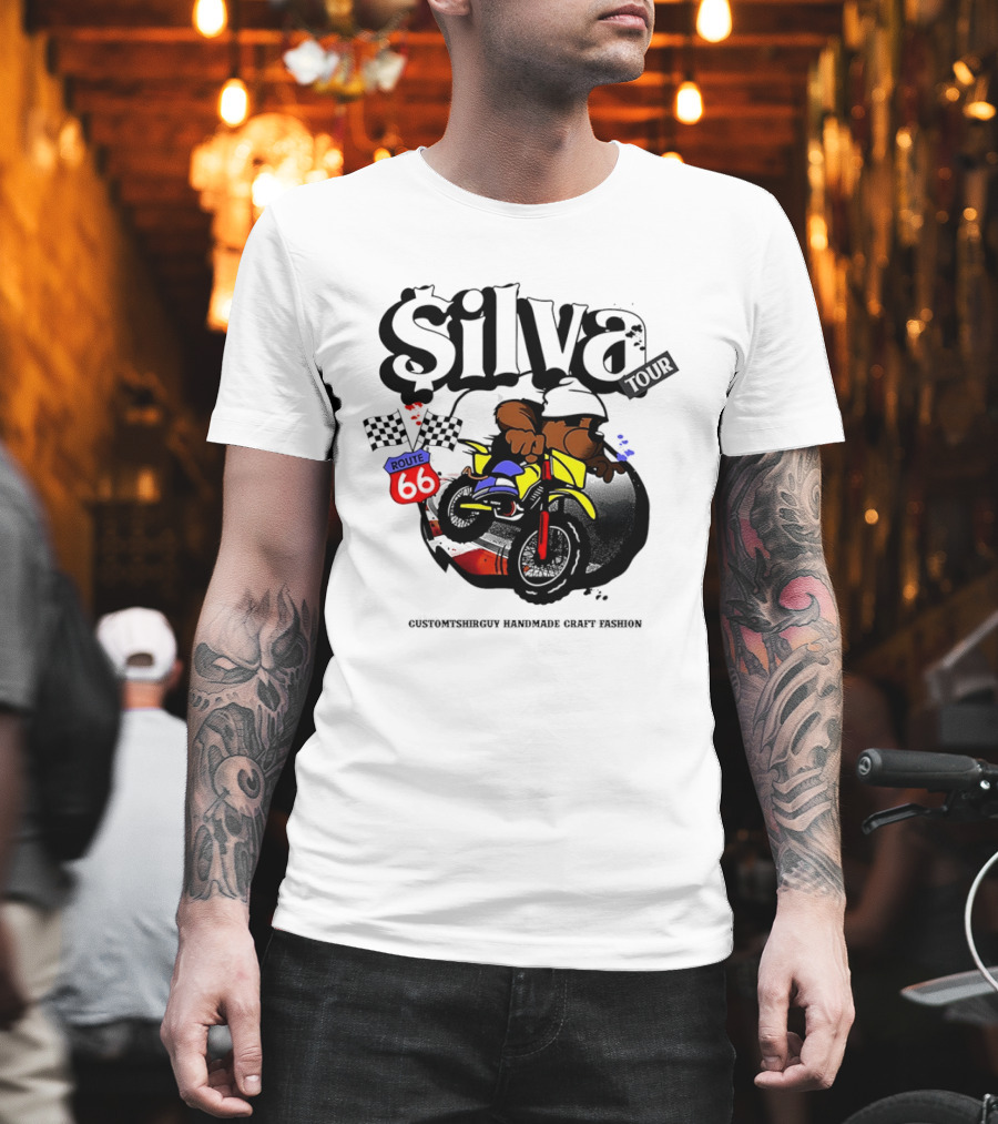 Silva Tour Motorbike Route Customtshirguy Handmade Craft Fashion T-Shirt