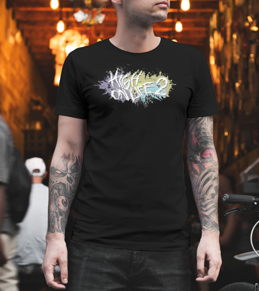 High On Life 2 Paint Splatter Pastel Abstract T-Shirt