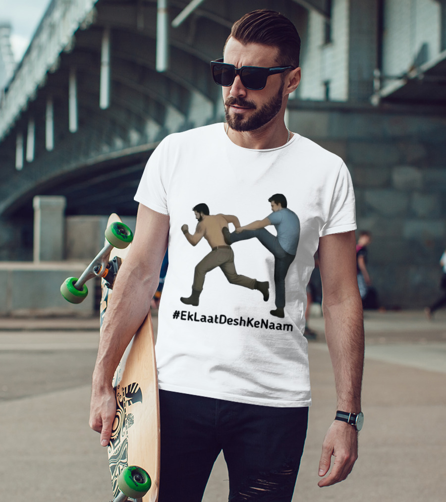 #EkLaatDeshKeNaam Man Kicking Another Man From Behind T-Shirt