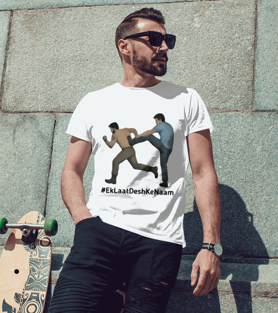 #EkLaatDeshKeNaam Man Kicking Another Man From Behind T-Shirt