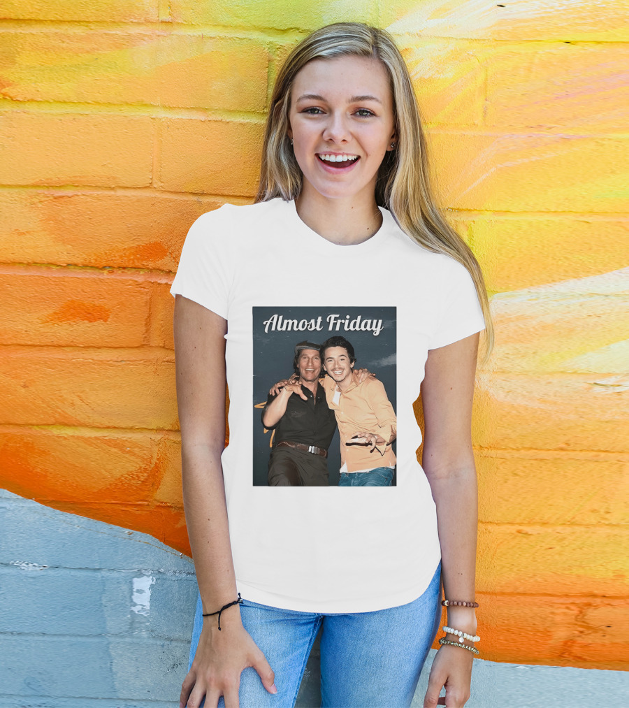 Almost Friday Chalamet McConaughey Smiling Duo T-Shirt