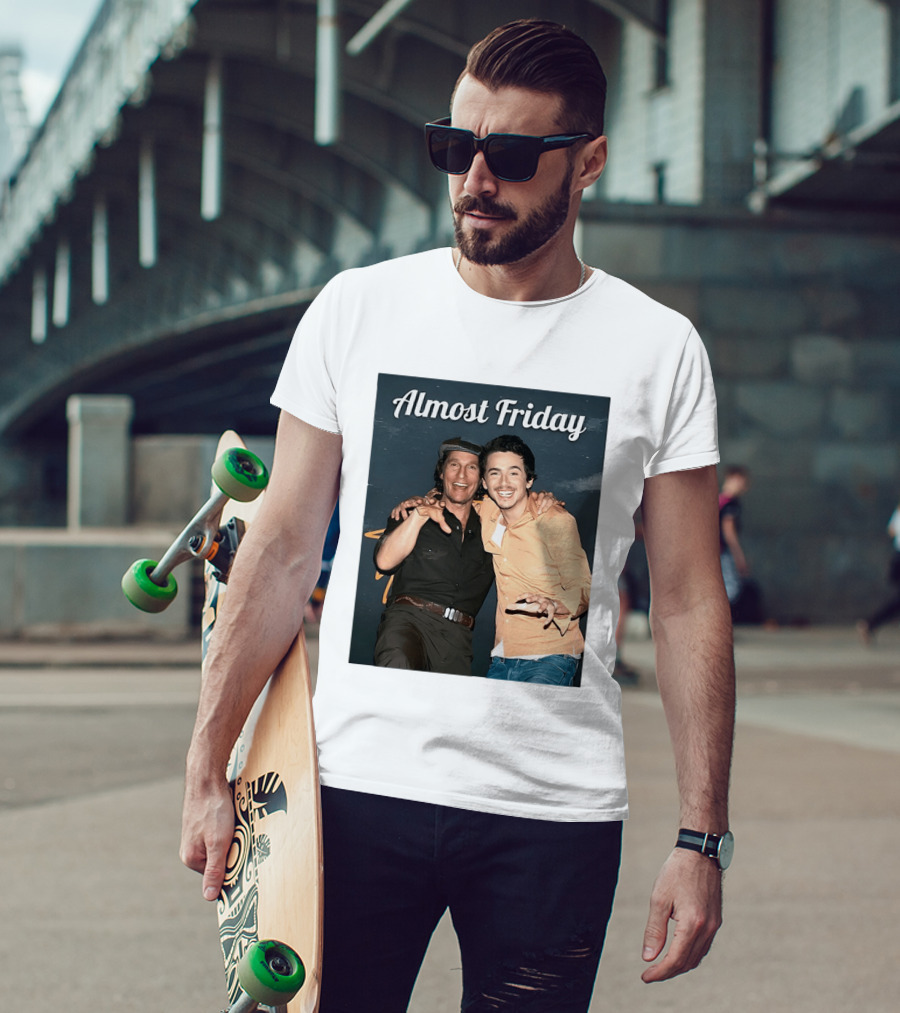 Almost Friday Chalamet McConaughey Smiling Duo T-Shirt