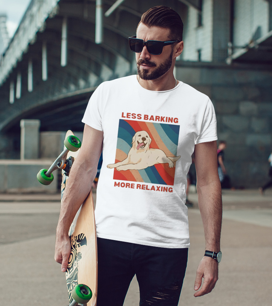 Less Barking More Relaxing Golden Retriever Retro Vibes T-Shirt