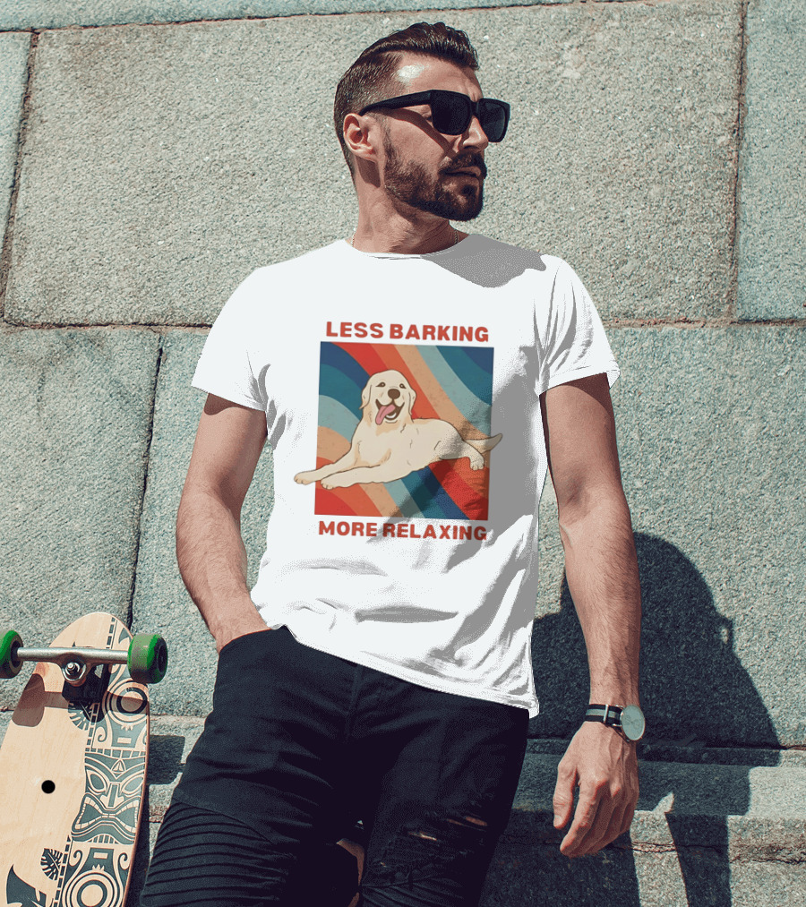 Less Barking More Relaxing Golden Retriever Retro Vibes T-Shirt