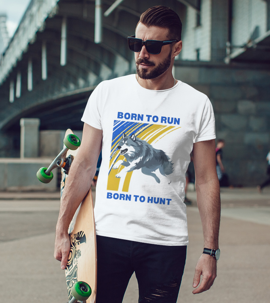 Born To Run Born To Hunt Wolf T-Shirt