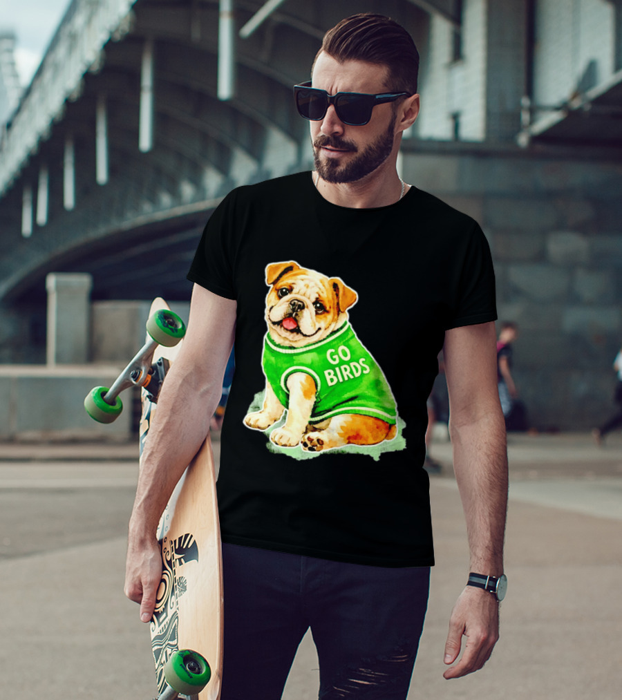 Briish Bulldog Go Birds Phillygoat Passyunk Avenue Green Jersey T-Shirt