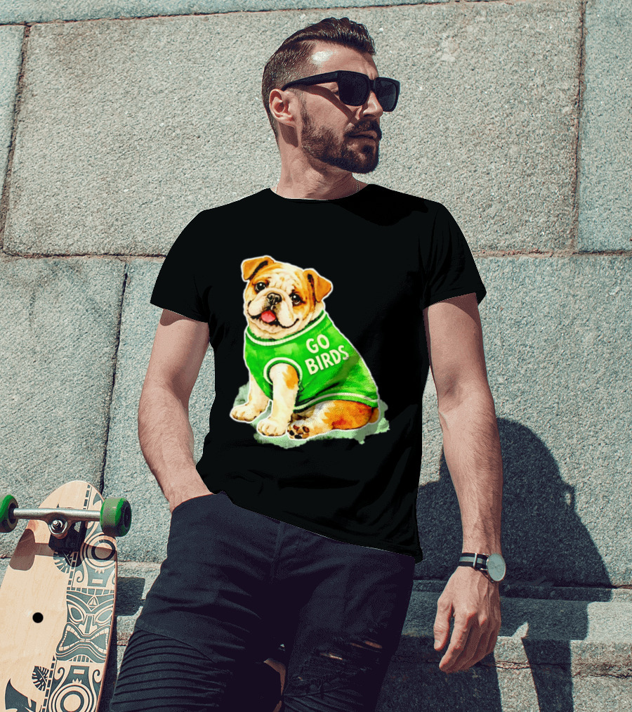 Briish Bulldog Go Birds Phillygoat Passyunk Avenue Green Jersey T-Shirt