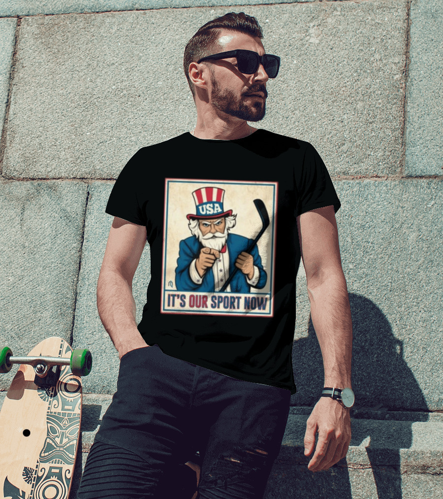 USA Hockey Uncle Sam It's Our Sport Now T-Shirt
