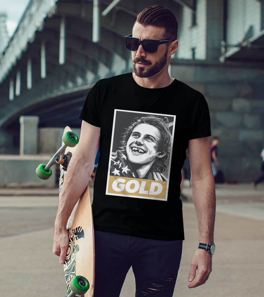 Jack Hughes Gold Medal Champion Olympic Legend Golden Smile T-Shirt
