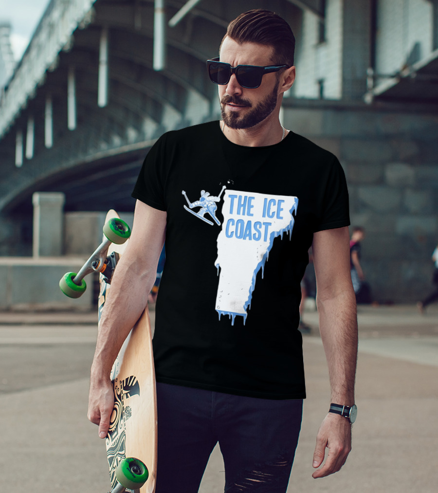 Vermont The Ice Coast Skiing Adventure Map T-Shirt