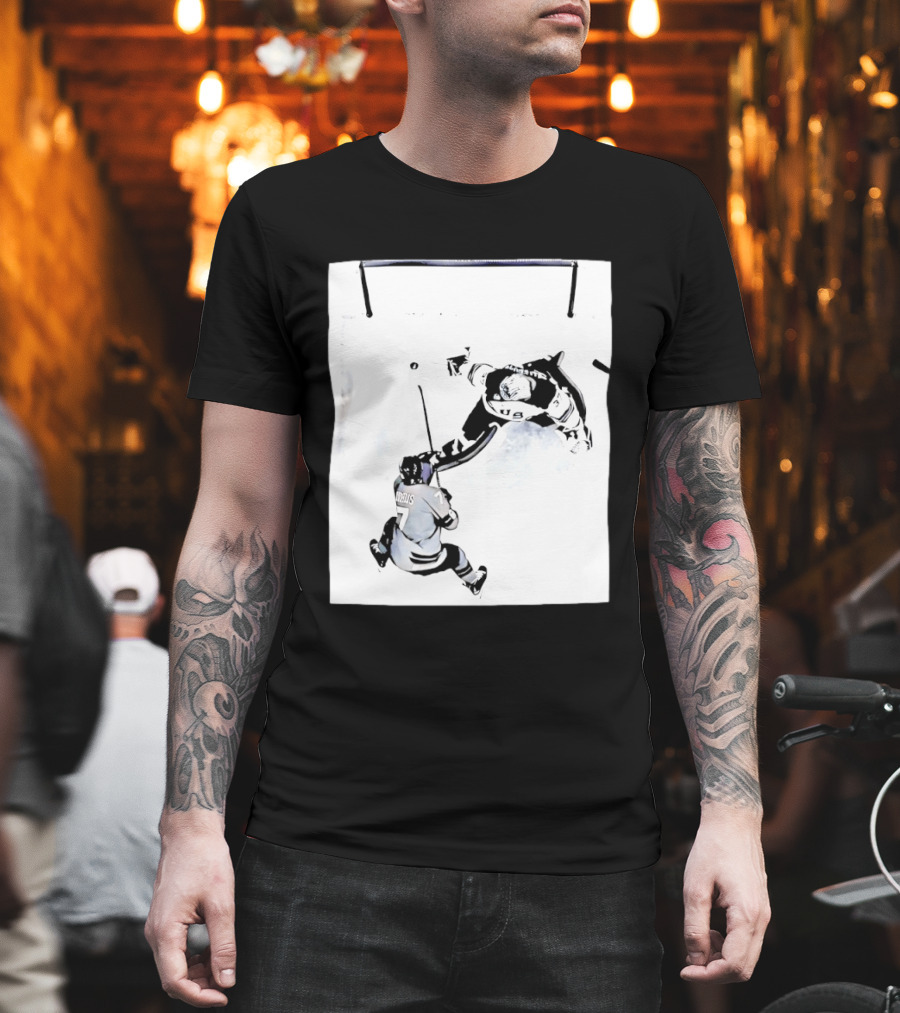 Connor Hellebuyck USA Olympic Gold Medal Win Hockey Action T-Shirt