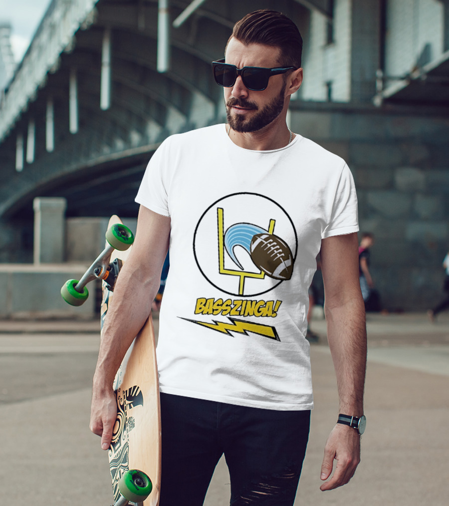 Basszinga Football Wave Goalpost Lightning T-Shirt