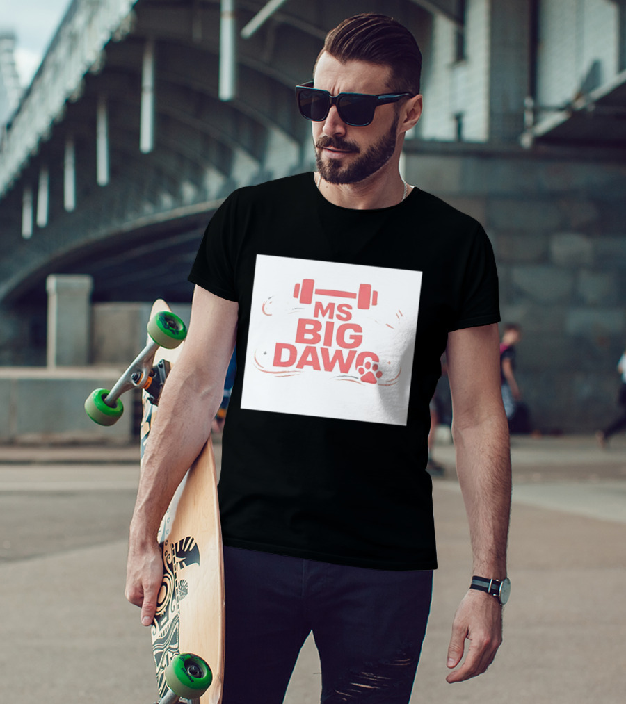 MS Big Dawg Weightlifting Paw Print Fitness T-Shirt