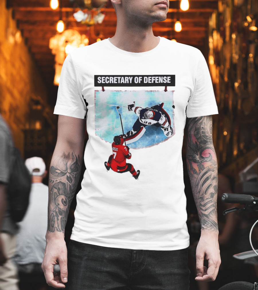 Secretary of Defense USA Hockey Goalie Epic Save Faceoff T-Shirt