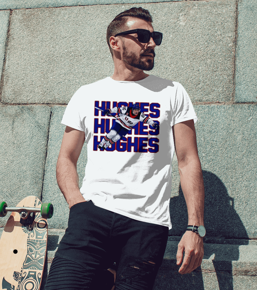 Team USA Jack Hughes Iconic Game Winning Goal Celebration T-Shirt