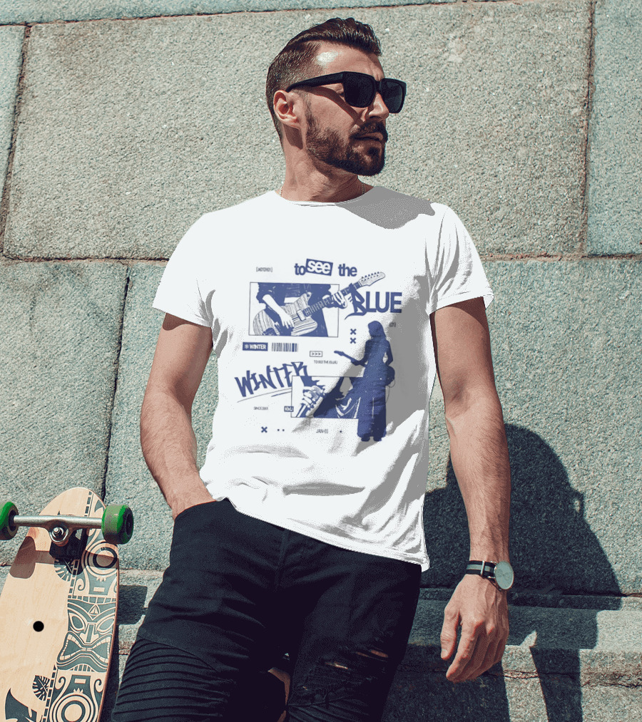 To See The Blue Winter Music Band Guitar T-Shirt