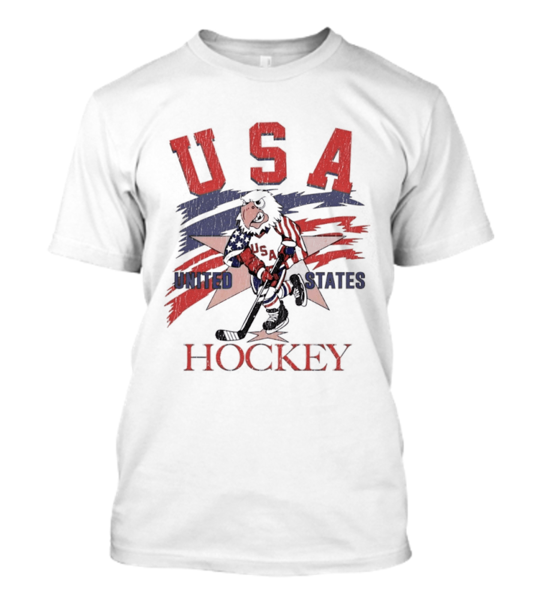USA Hockey United States Flag Stars And Sticks Bird Player T-Shirt