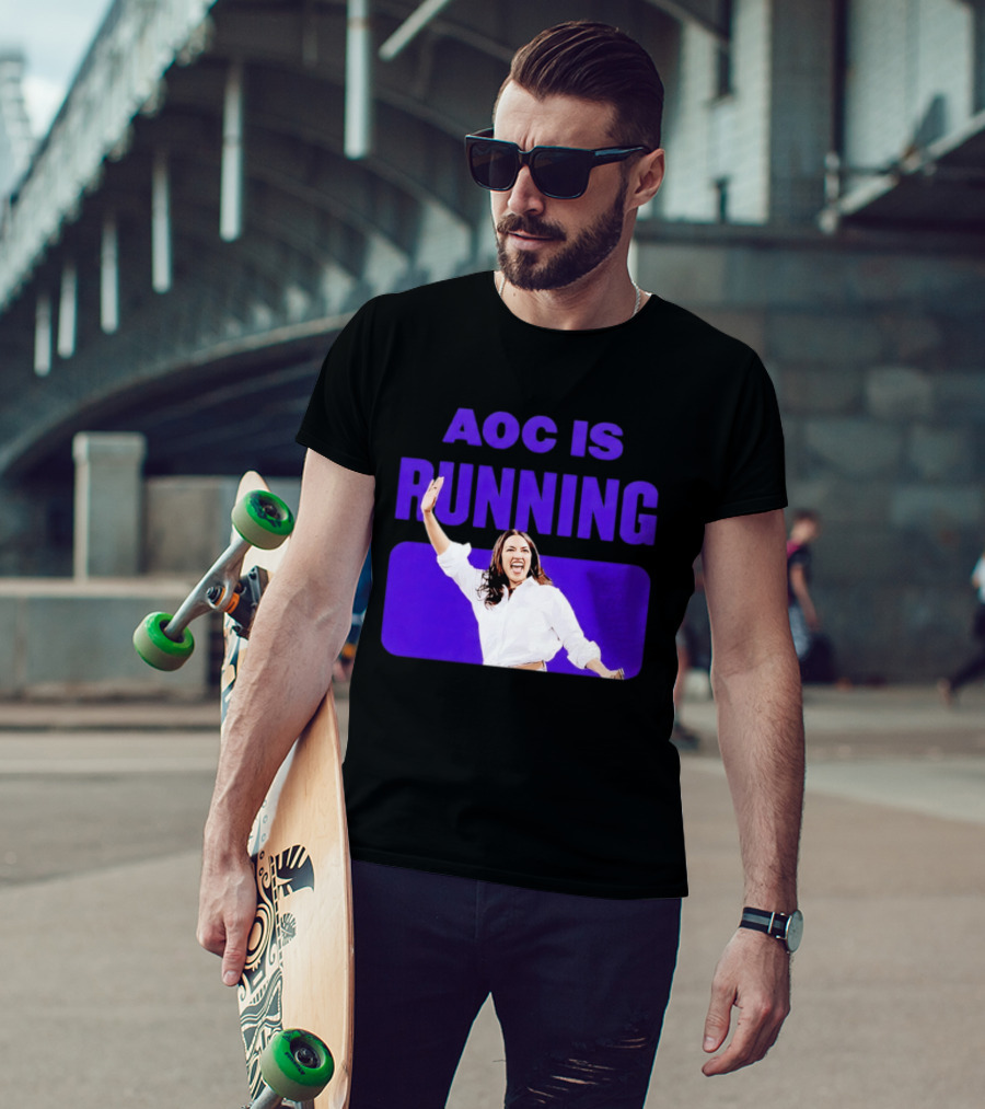 AOC Is Running For President 2028 Bold Campaign Enthusiasm T-Shirt