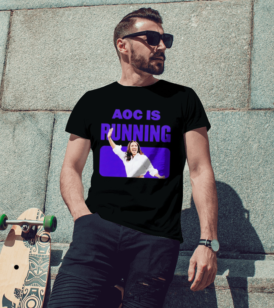 AOC Is Running For President 2028 Bold Campaign Enthusiasm T-Shirt