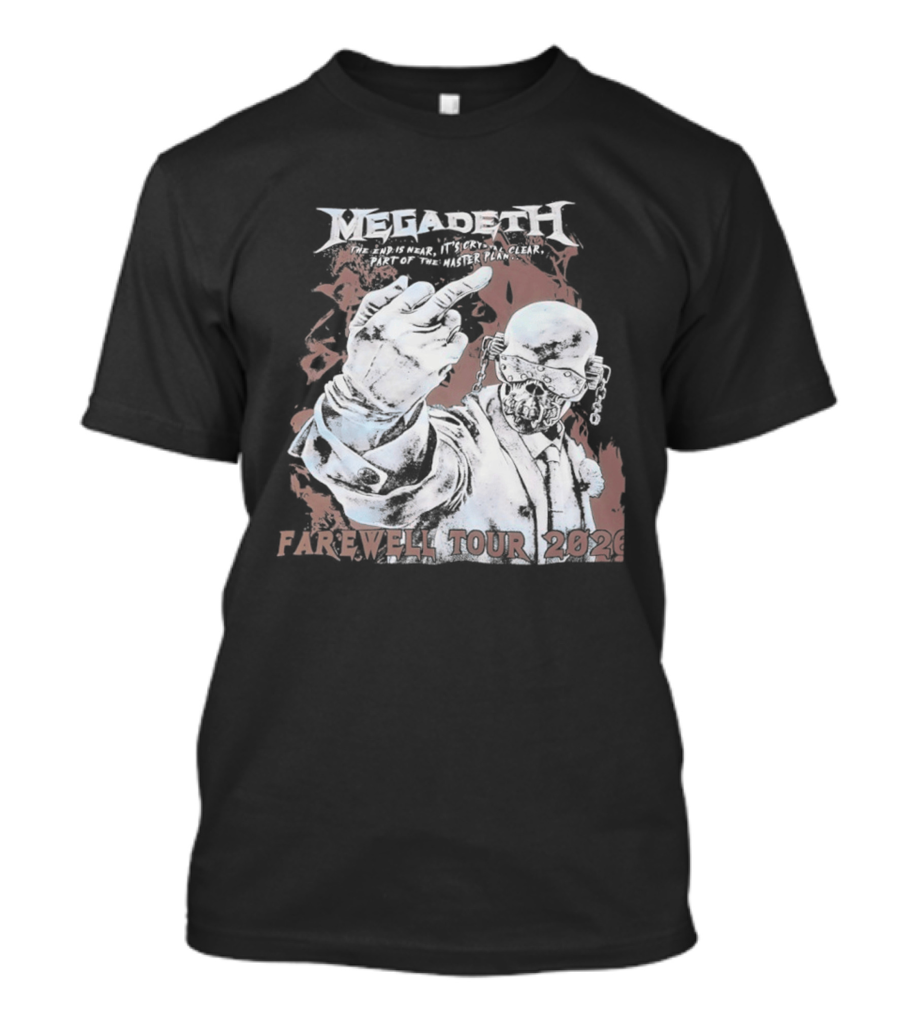 Megadeth The End Is Near It's Crystal Clear Part Of The Master Plan Farewell Tour 2026 T-Shirt