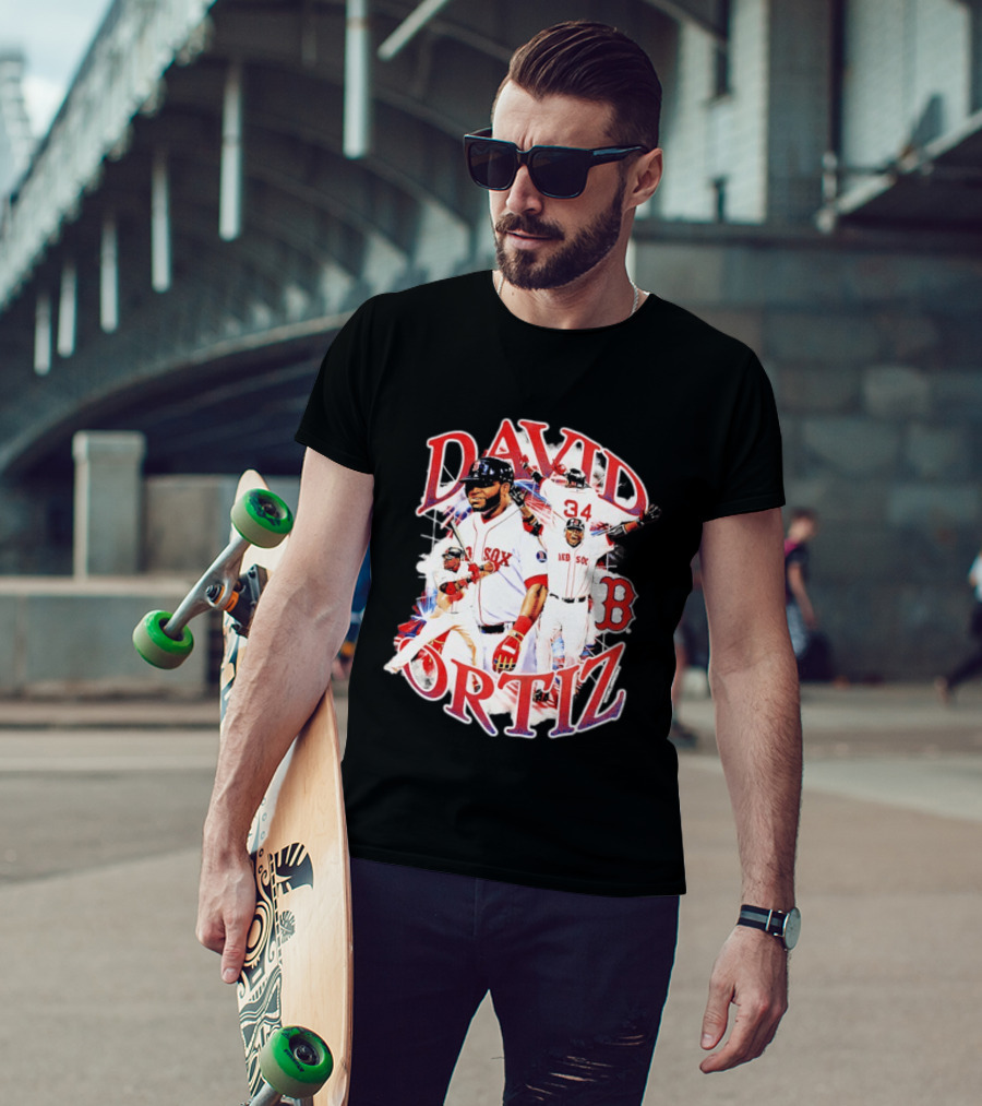 David Ortiz Boston Red Sox Legendary Collage 34 Red Sox B T-Shirt